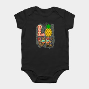 Love Pineapple Summer Gift Baby Bodysuit